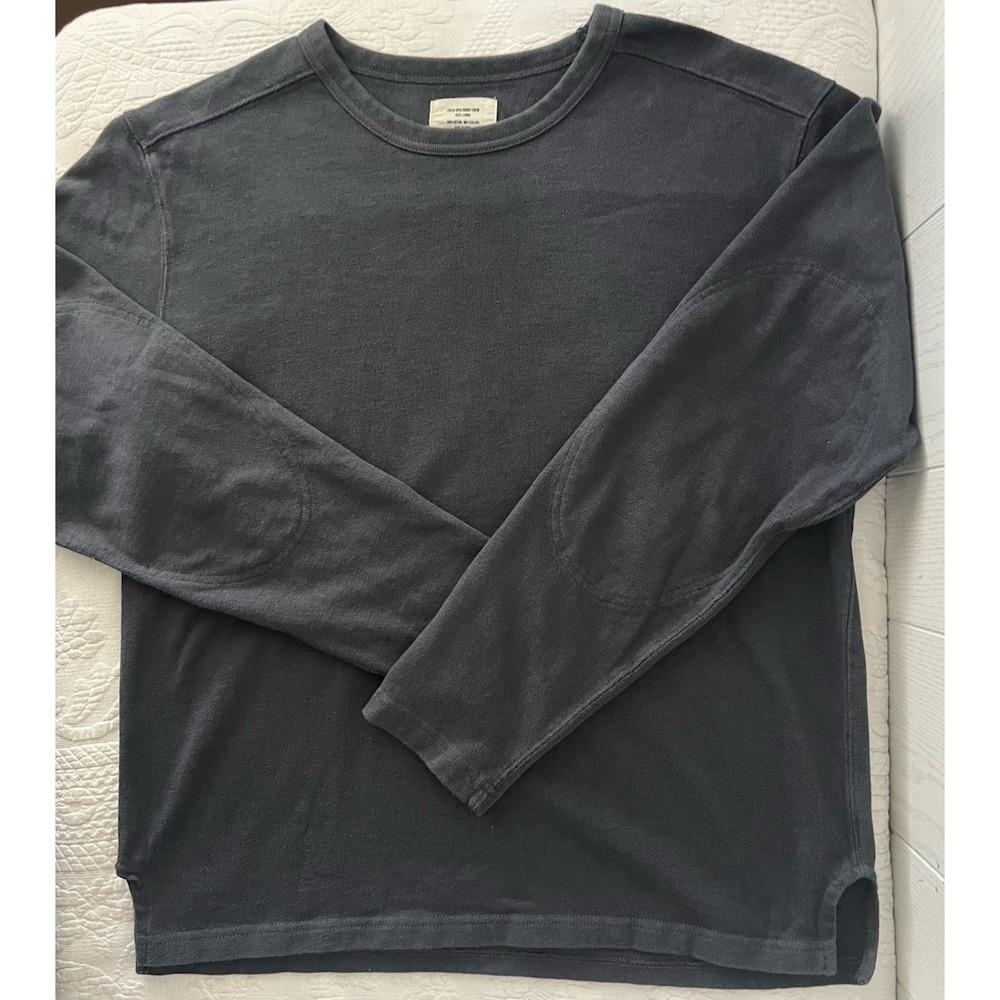 Buck Mason Field-Spec Rugby Crew Shirt Mens L Gray Long Sleeve Minimalist